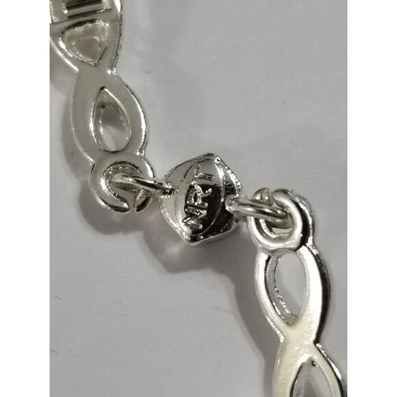 NRT silvertone bracelet with blue stones b46 - Picture 5 of 5